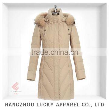 lady women fashion real fur winter down jacket LK15017-A