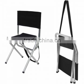 Folding aluminum fishing stool with backrest