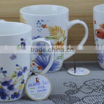 11OZ Colorful Circle Decal Printed Coffee Cups, Shiny Surface Porcelain Mug, KL5002-389 photo-2