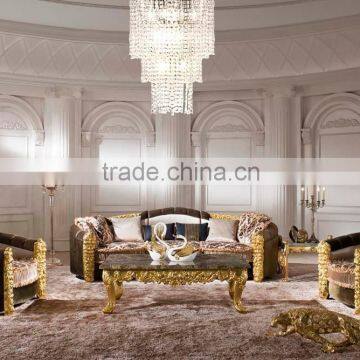 Antique Solid Wood Fabric European Classic Style Furniture AL041