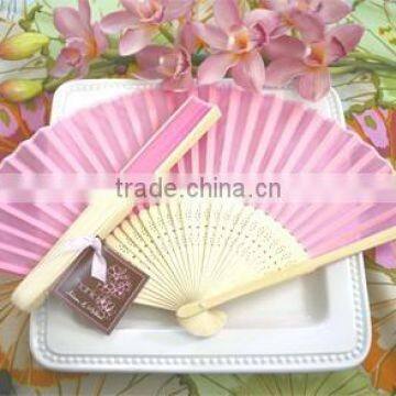 Silk Fan in pink color