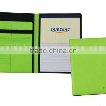 Factory Direct Sale Green Leather portfolio, Newest style Portfolio, pu portfolio