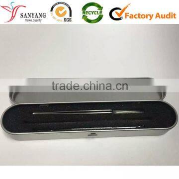 Rod shape foam insert silver tin box for Medical forceps