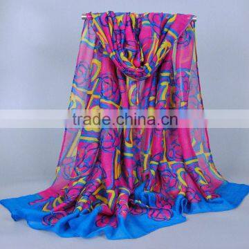 Plaid Flower Printed Viscose Scarf women new fashion Pashmina shawl Voile Scarves 180*90