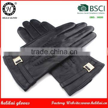 Helilai Customized Top-stitiching Buckled Man Leather Glove