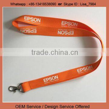 Custom logo cheap satin polyester lanyard silk screen lanyard