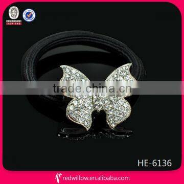 Small elastic hair band beauty bowknot butterfly metal hair ties