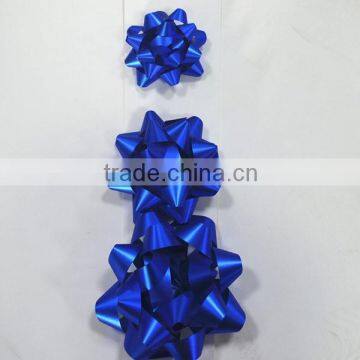 Blue Matte Metallic Gift Star Bow