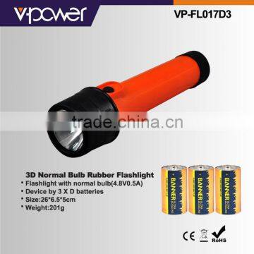 3D Normal Bulb Rubber Flashlight