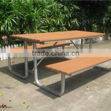 Recycled HDPE slats outdoor picnic table set table with benches