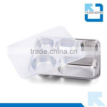 5 Grids Stainless Steel Snack Plate & Fast Food Tray photo-5