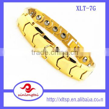 Best sales Korea jewelry gold plating titanium germanium magnetic bracelet