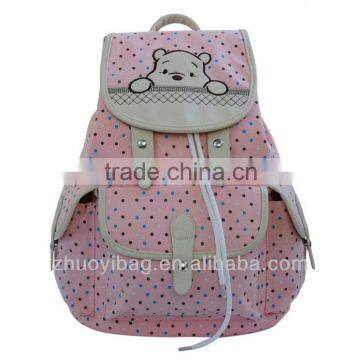 2014 Canvas fashion kid school bag for girls, new bag for school