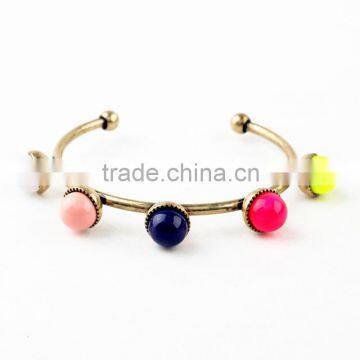 Wholesale fashion hot selling cute candy color bead cuff bangle
