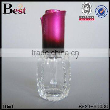 10ml custom nail polish bottle with purple color uv cap