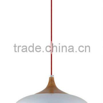 E27 Pendant Ceiling Lamp,Metal & Timber Shade Pendant Light