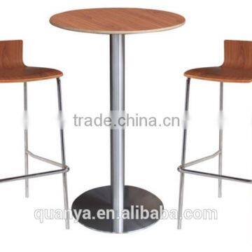 High Feet Wooden Airlift Chairs and Table for Fast Food Restaurant/Bar