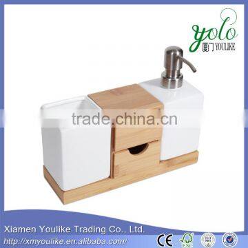 New arrival product eco-friendly bamboo bathroom accessory set cargo alibaba