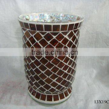 RED MOSAIC GLASS VASE