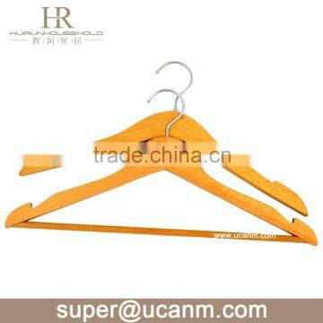 HRB-016N wooden coat cloth hanger with notches