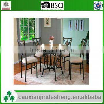 Dining Room Furniture Metal Frame MDF Top Table and Chair photo-2
