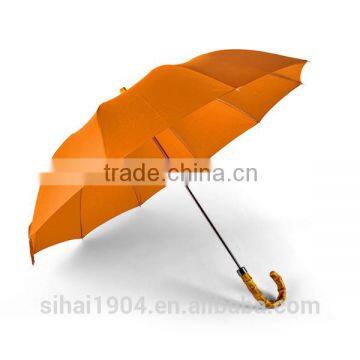 High end umbrella with natural bamboo handle