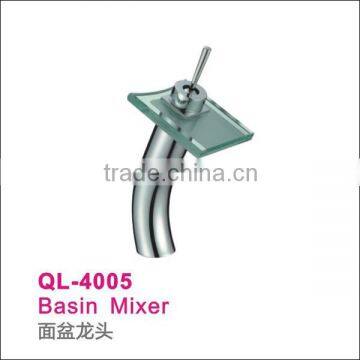 QL-4005 ce waterfall glass brass basin faucet