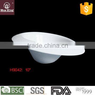 H9042 oem factory fine white porcelain 10 inches elegant salad bowl