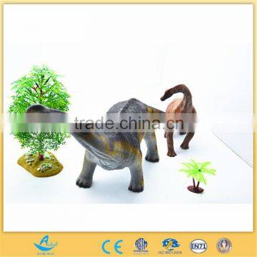 Plastic Natural World Animals Soft Rubber Dinosaur Toy Brontosaurus with Whistle Toys