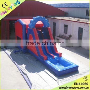 Giant inflatable bouncy castle water slide with pool outdoor games for sale