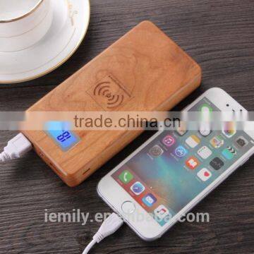 Wooden Portable Qi Wireless Charger Power Bank Wireless Charger 12000ham photo-4