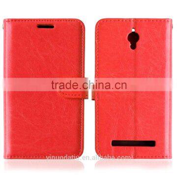 Hot Sale PU Leather Mobile Phone Flip Wallet Kickstand Case for ASUS Zenfone C ZC451CG