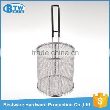 2016 OEM&ODM Accept Stainless Steel PVC Handle Polished Treatment Round French Fries Baskets photo-2