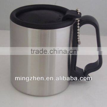 220ml steel coffee mug with lid for promotion