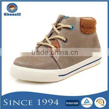 European Style Lace-up Suede Leather Upper Ankle Casual Shoes for Kids