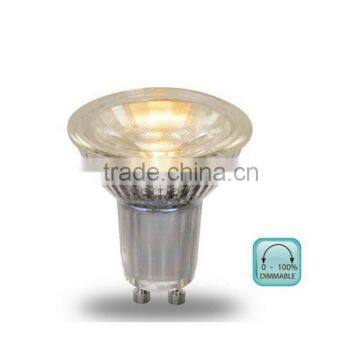 AC85-265V 4W/5W/6W GU10 Dimmable glass COB led spotlight