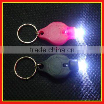 Branded led light up keychain,UV light led keychain,purple colour led keychain light