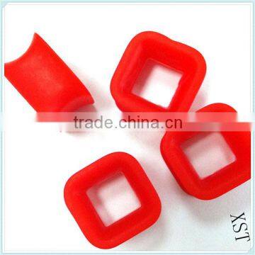 square red silicone ear plug tunnel piercing jewelry