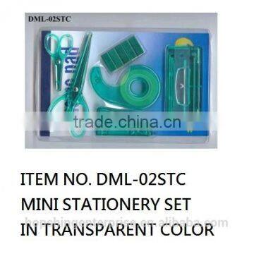 Mini stationery set in transparent color