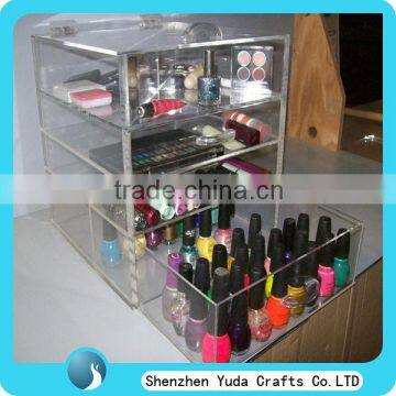 big clear acrylic nail polish varnish cosmetic makeup display stand shelf rack