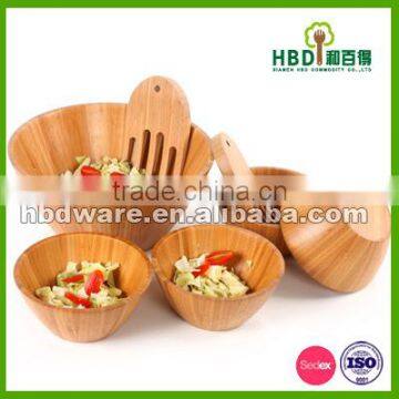 Wood salad bowl ,reusable salad bowl, salad bowl with server