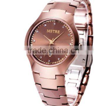 Vintage-style Tungsten steel lovers watch waterproof 3ATM