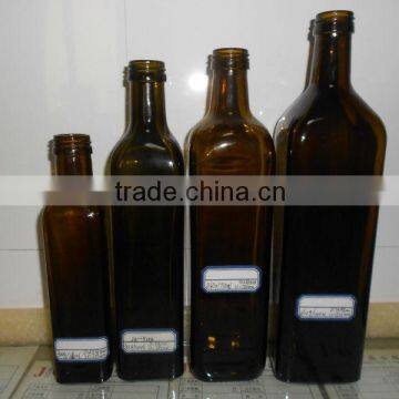 marasca type dark green glass olive oil bottle 250ml, 500ml, 750ml and 1000ml