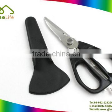 Multifunction high quality stainless steel detachable kitchen scissors with black cover