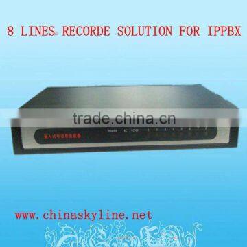 8 lines voice recorder/phone recorder for IPPBX internet