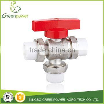 PP-R Brass Heating Triple Ball Valve