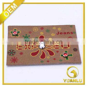 Nice Crystal Print Faux Leather Patch for Jeans