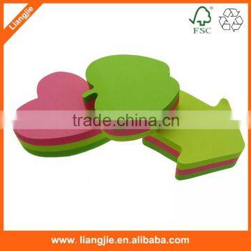 Apple Shaped Neon Paper Sticky Note Block