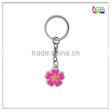 Custom cartoon flower shaped pvc keychain