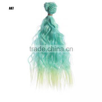 Red Ombre Wavy Hair Curly Extension Bundles for Doll photo-6